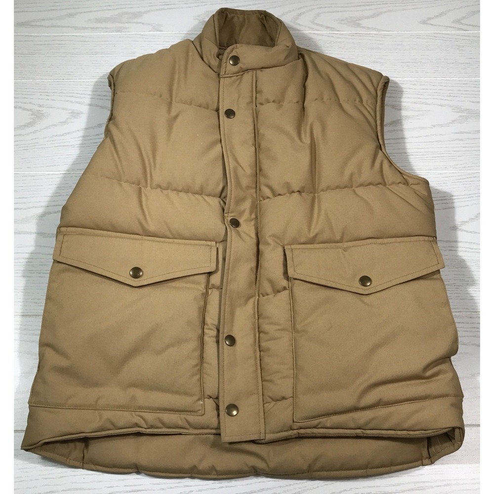 Vintage Zero King Arctic Fleece Vest Men M Brown Lambswool Filling Made In USA